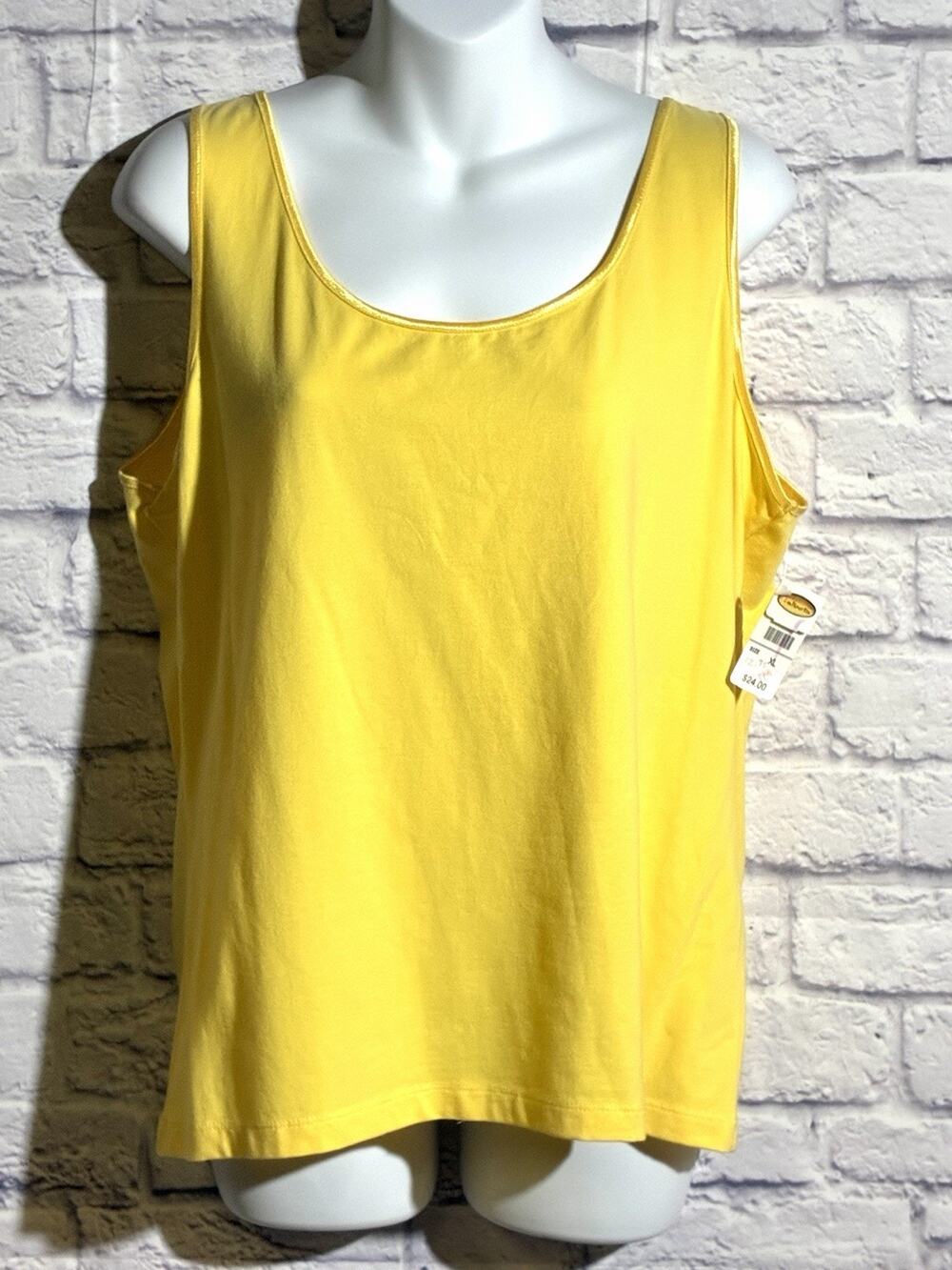 NWT Talbots Yellow Tank Top Sleeveless Scoop Neck Women’s XL